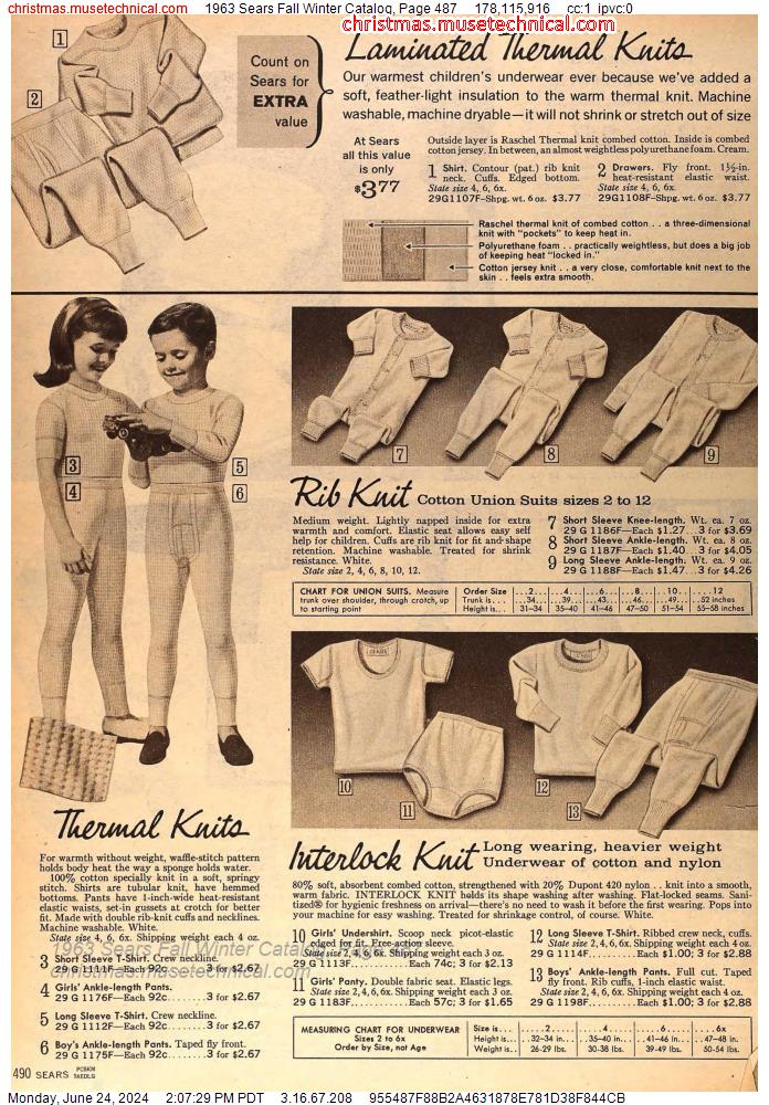 1963 Sears Fall Winter Catalog, Page 487