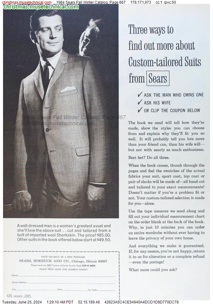 1964 Sears Fall Winter Catalog, Page 667
