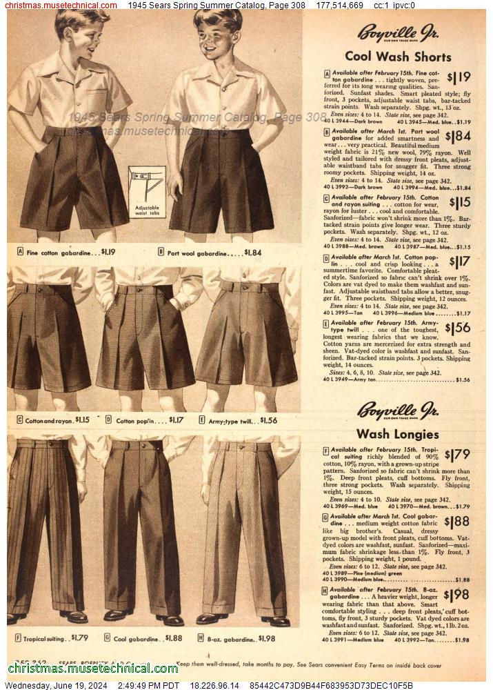 1945 Sears Spring Summer Catalog, Page 308