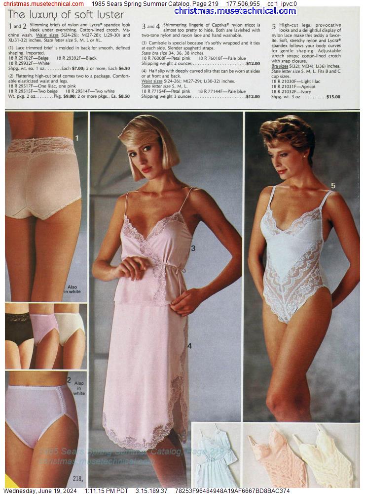 1985 Sears Spring Summer Catalog, Page 219