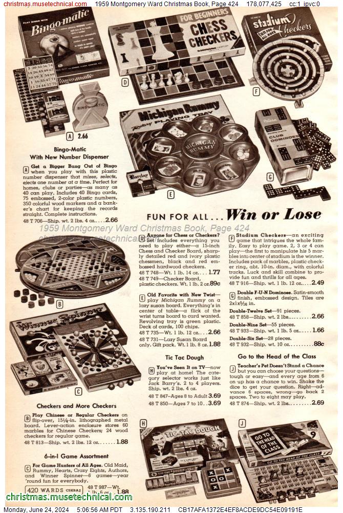 1959 Montgomery Ward Christmas Book, Page 424