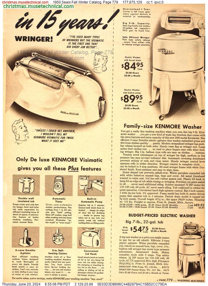 1950 Sears Fall Winter Catalog, Page 778