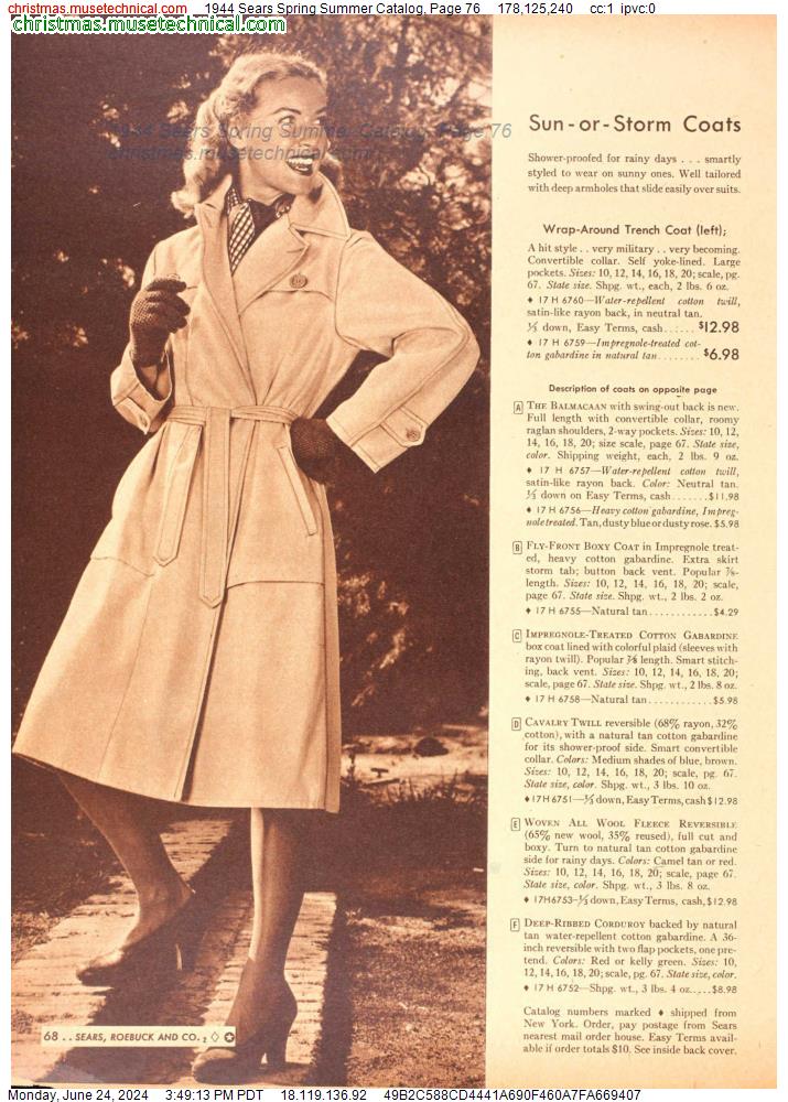 1944 Sears Spring Summer Catalog, Page 76