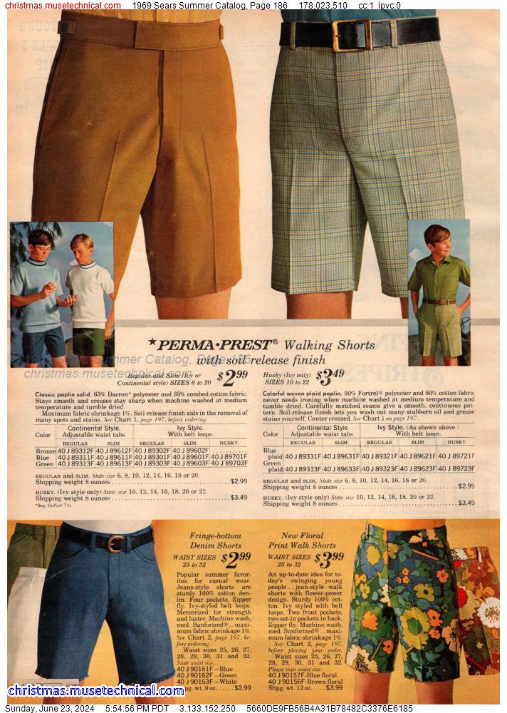 1969 Sears Summer Catalog, Page 186