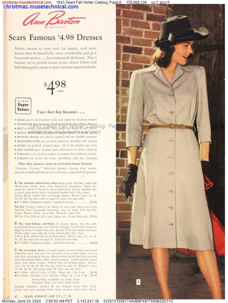 1943 Sears Fall Winter Catalog, Page 6
