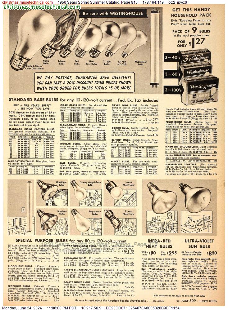 1950 Sears Spring Summer Catalog, Page 815