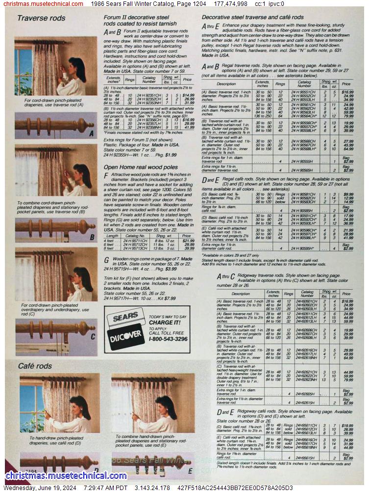1986 Sears Fall Winter Catalog, Page 1204