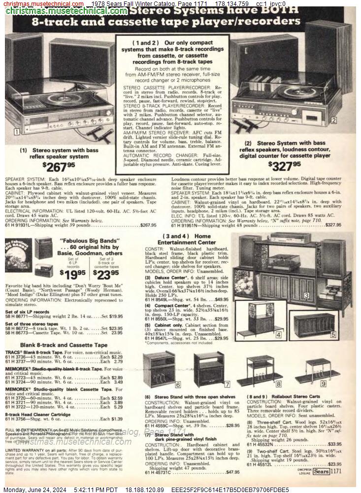 1978 Sears Fall Winter Catalog, Page 1171
