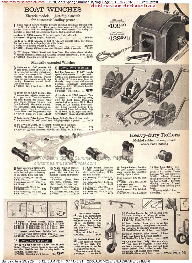 1970 Sears Spring Summer Catalog, Page 521