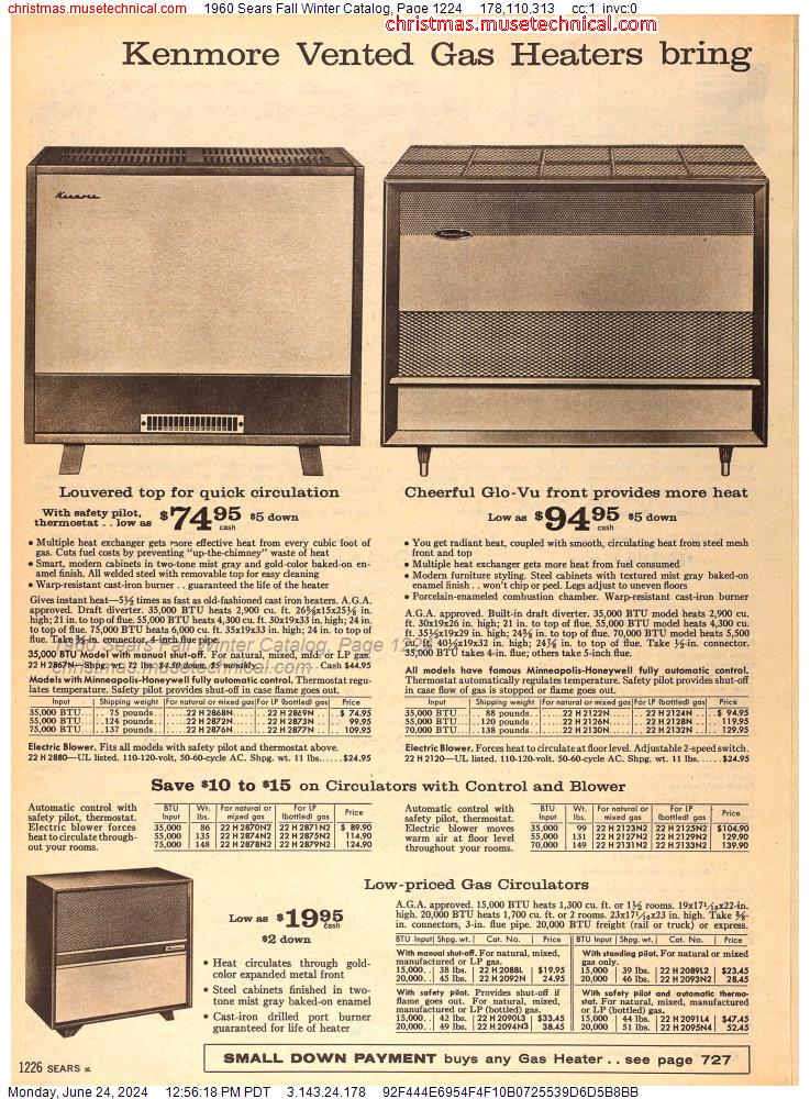 1960 Sears Fall Winter Catalog, Page 1224