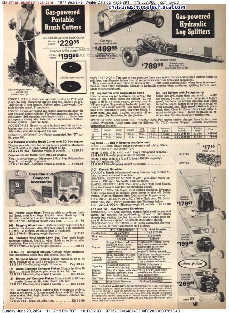1977 Sears Fall Winter Catalog, Page 891