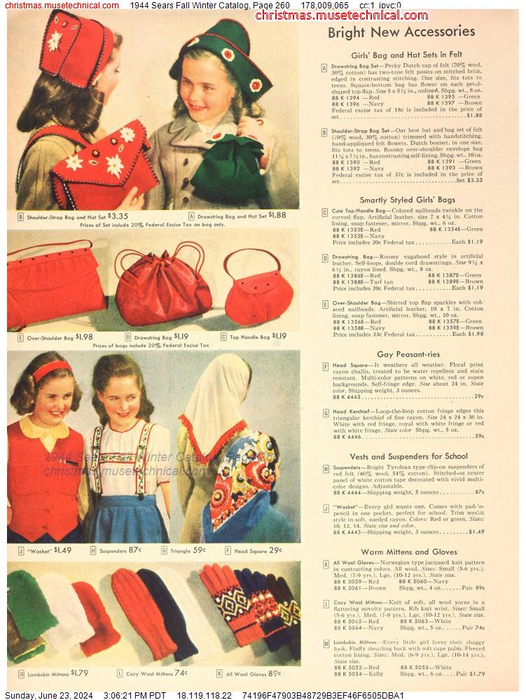 1944 Sears Fall Winter Catalog, Page 260