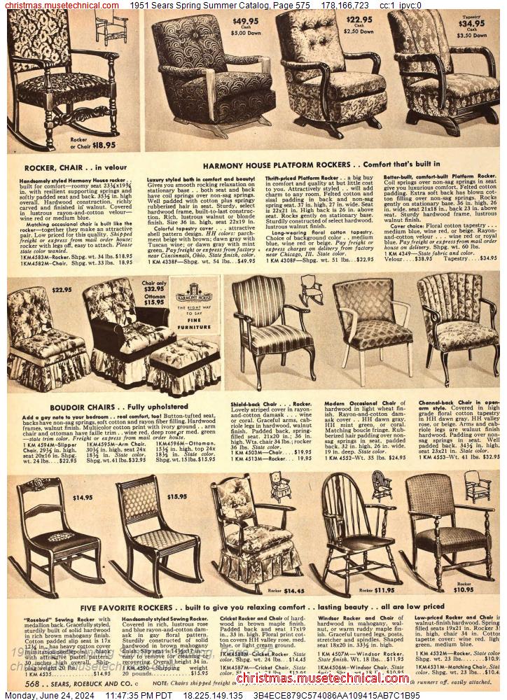 1951 Sears Spring Summer Catalog, Page 575