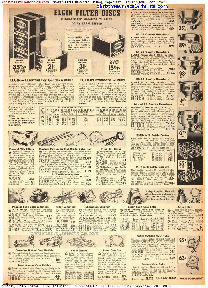 1941 Sears Fall Winter Catalog, Page 1332