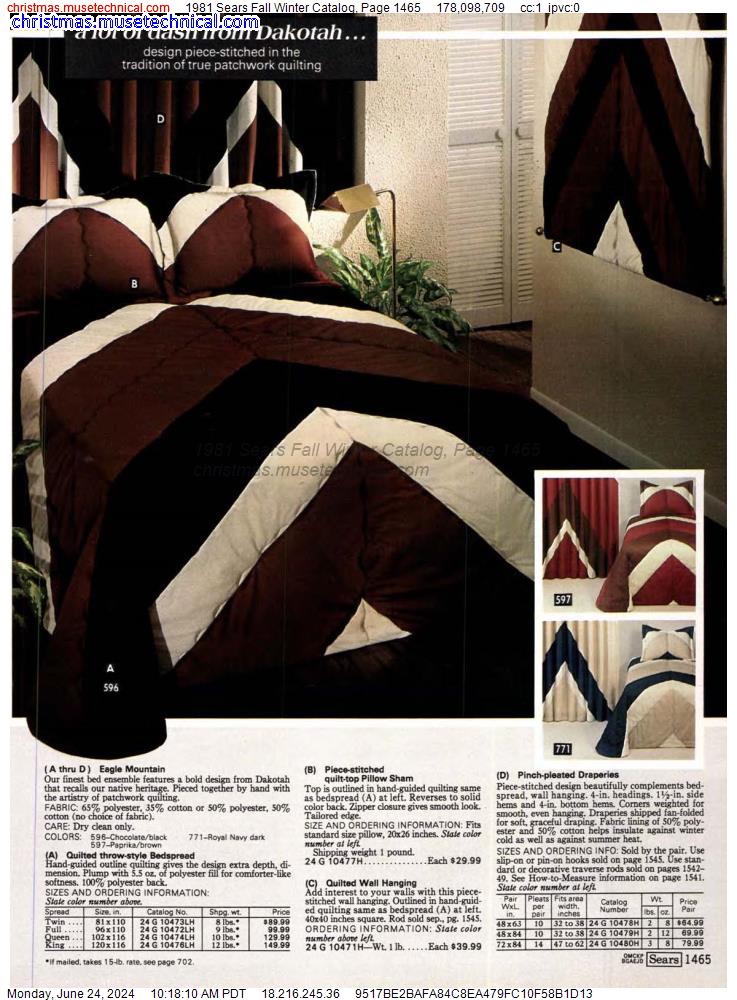1981 Sears Fall Winter Catalog, Page 1465