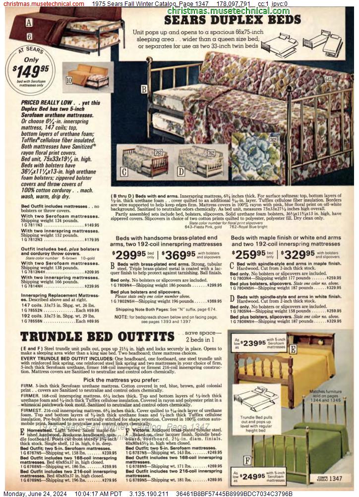 1975 Sears Fall Winter Catalog, Page 1347
