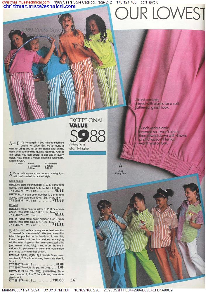 1989 Sears Style Catalog, Page 242