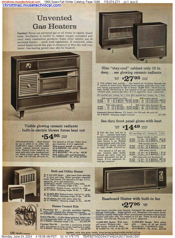 1965 Sears Fall Winter Catalog, Page 1286