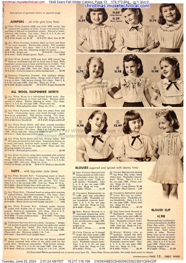 1948 Sears Fall Winter Catalog, Page 13