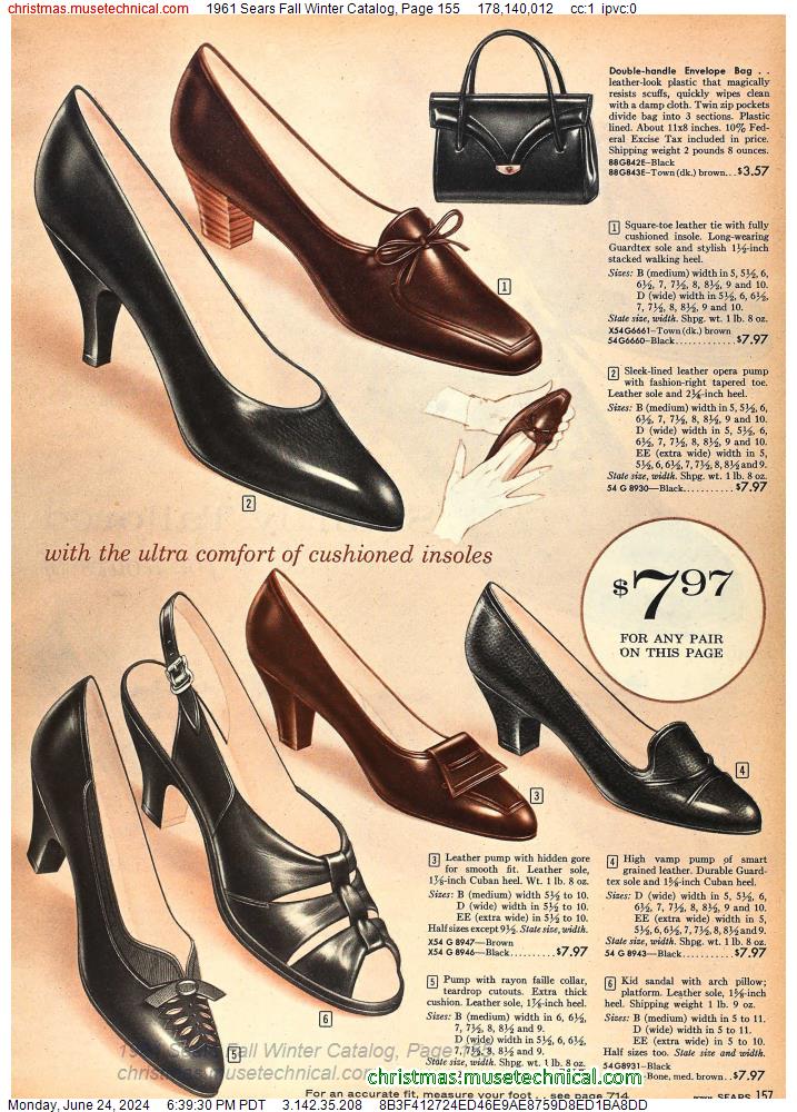 1961 Sears Fall Winter Catalog, Page 155