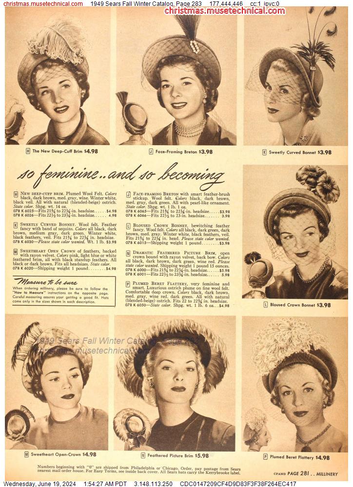 1949 Sears Fall Winter Catalog, Page 283