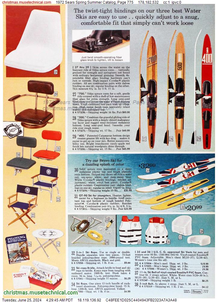 1972 Sears Spring Summer Catalog, Page 775