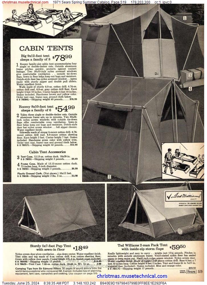 1971 Sears Spring Summer Catalog, Page 519