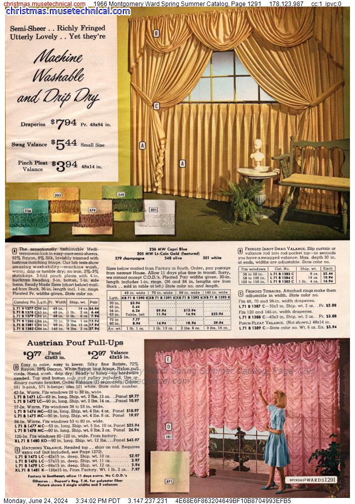 1966 Montgomery Ward Spring Summer Catalog, Page 1291