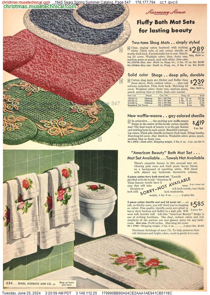 1945 Sears Spring Summer Catalog, Page 547