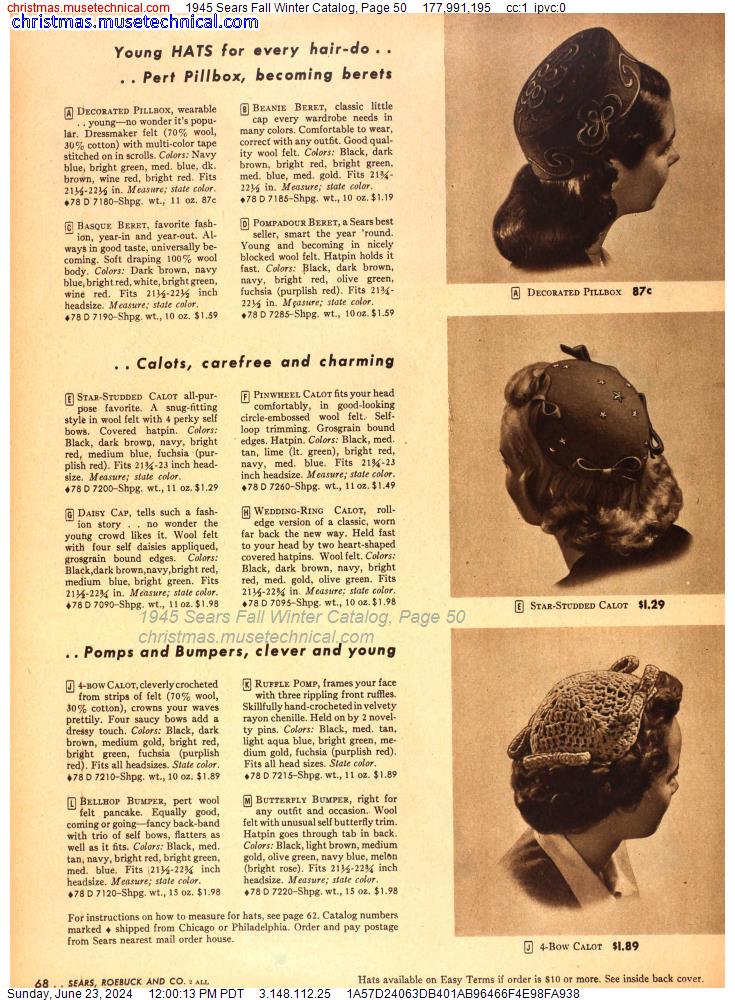 1945 Sears Fall Winter Catalog, Page 50