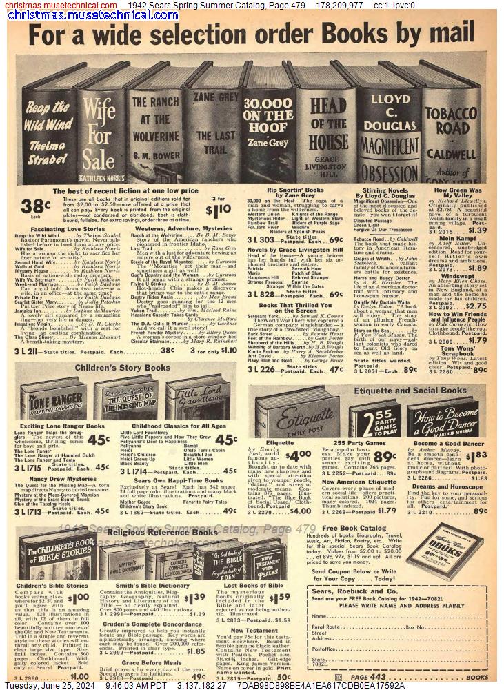 1942 Sears Spring Summer Catalog, Page 479