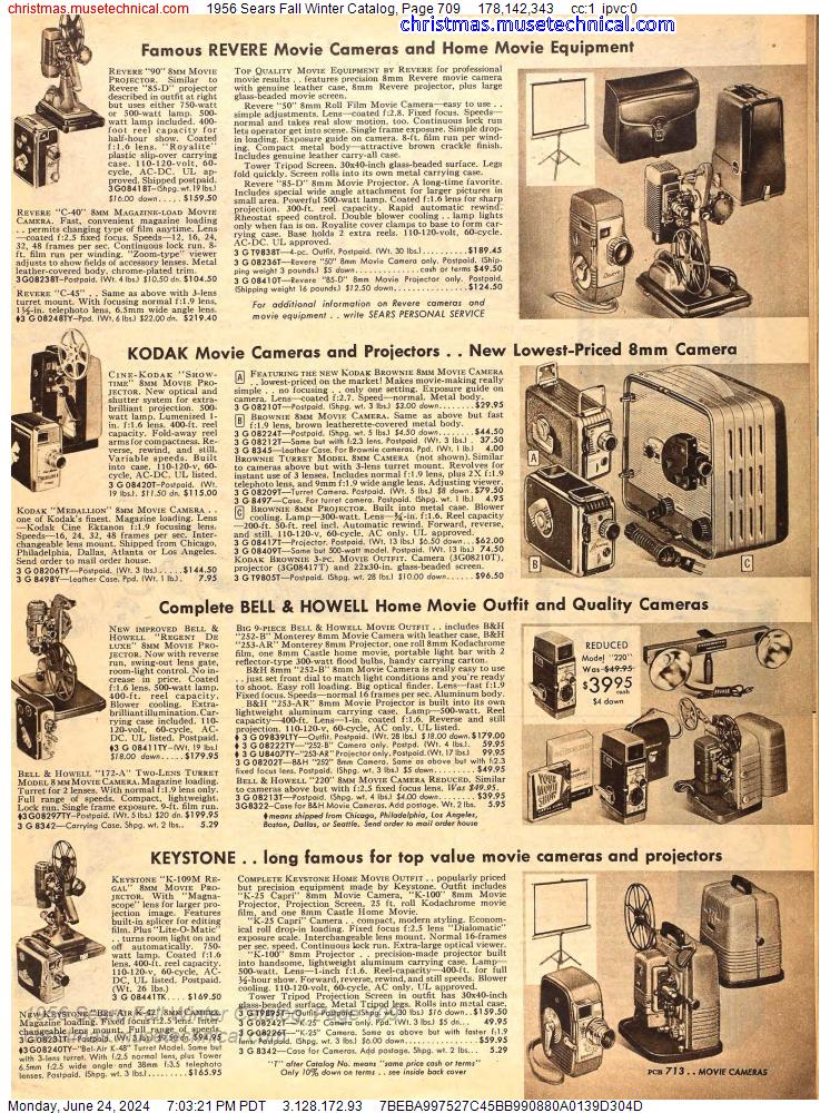 1956 Sears Fall Winter Catalog, Page 709