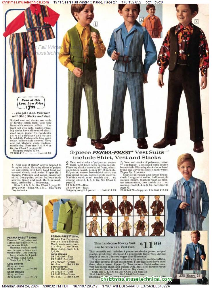 1971 Sears Fall Winter Catalog, Page 27