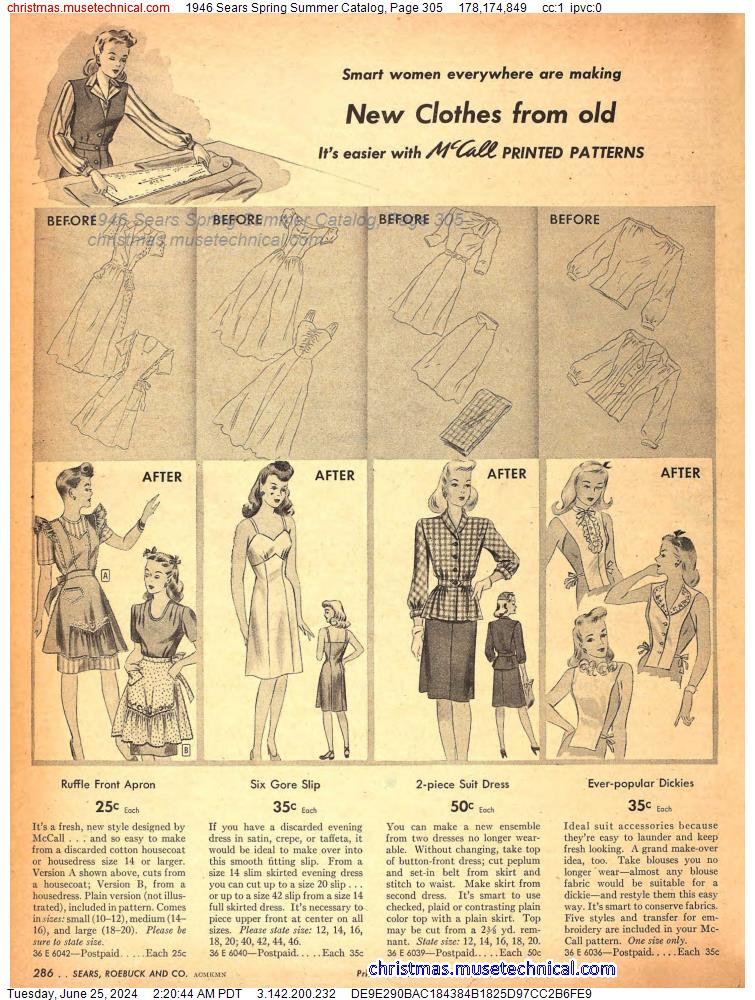 1946 Sears Spring Summer Catalog, Page 305