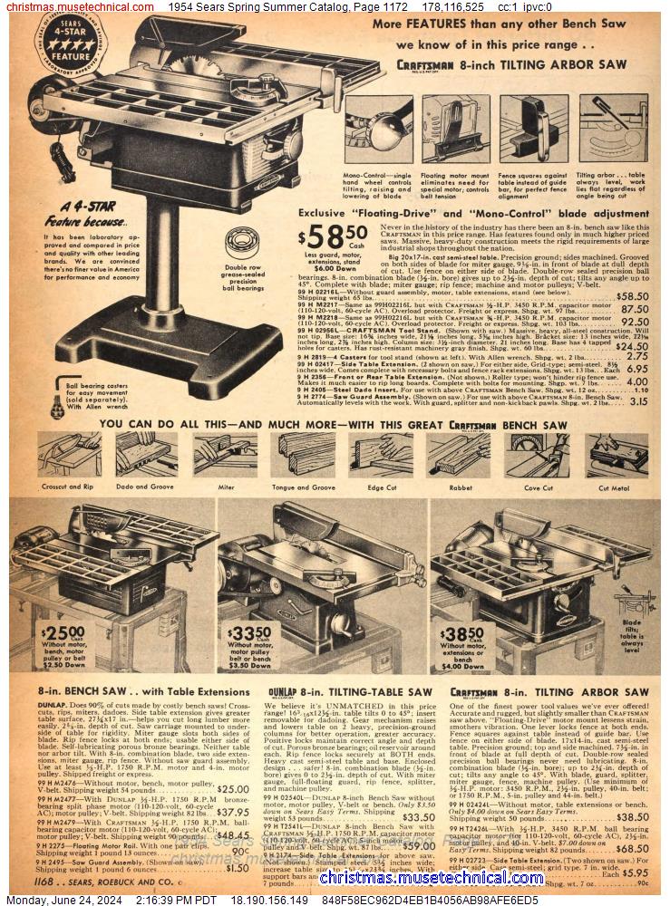 1954 Sears Spring Summer Catalog, Page 1172