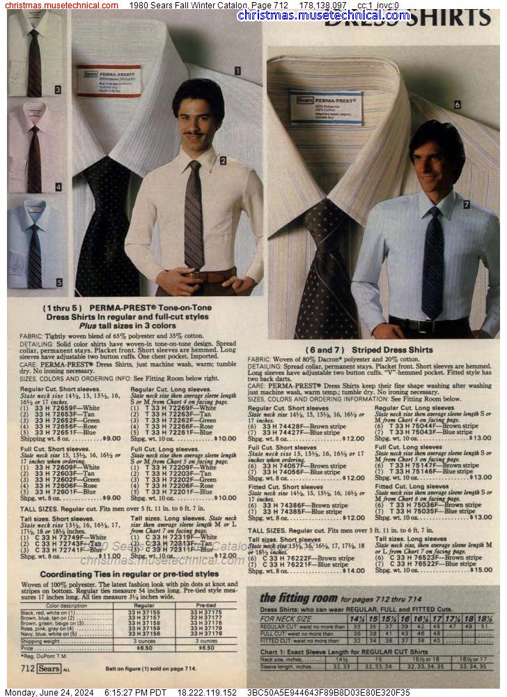 1980 Sears Fall Winter Catalog, Page 712