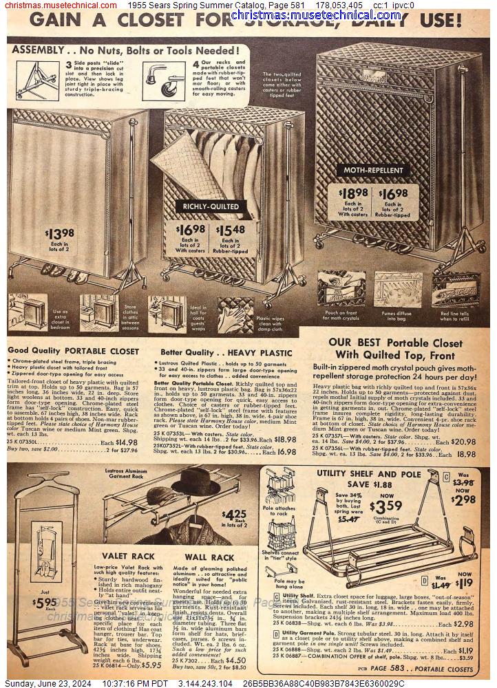 1955 Sears Spring Summer Catalog, Page 581
