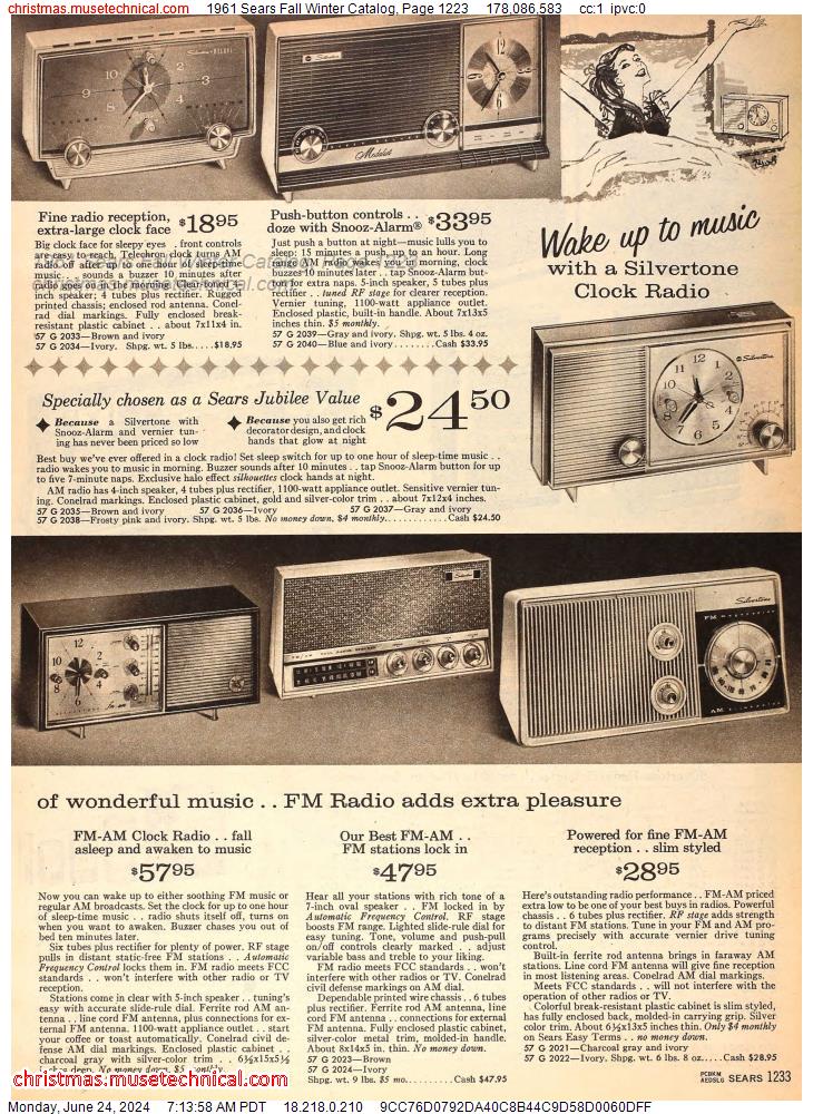 1961 Sears Fall Winter Catalog, Page 1223