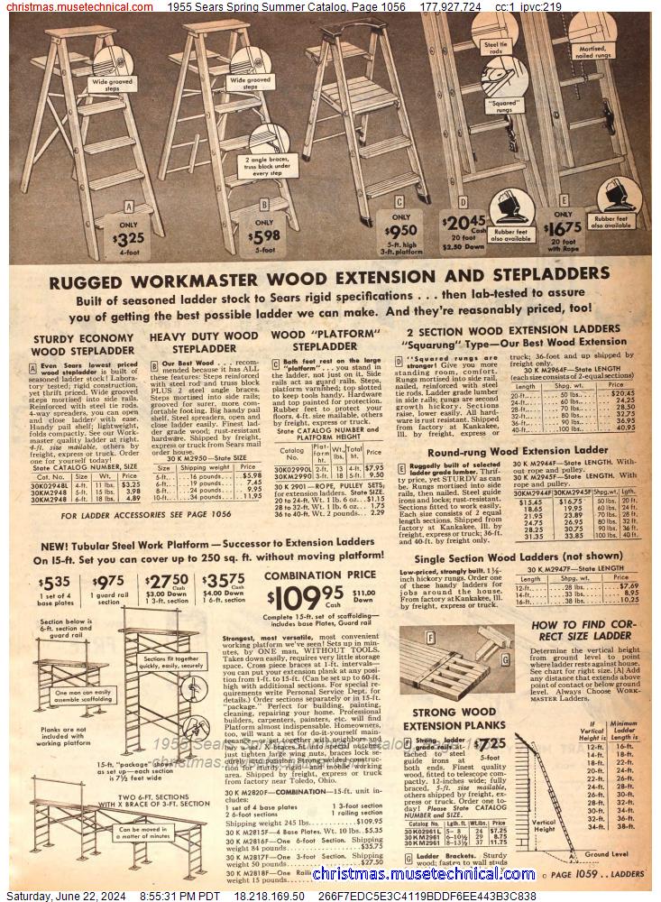 1955 Sears Spring Summer Catalog, Page 1056