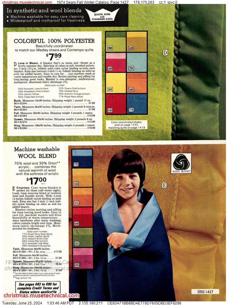 1974 Sears Fall Winter Catalog, Page 1427