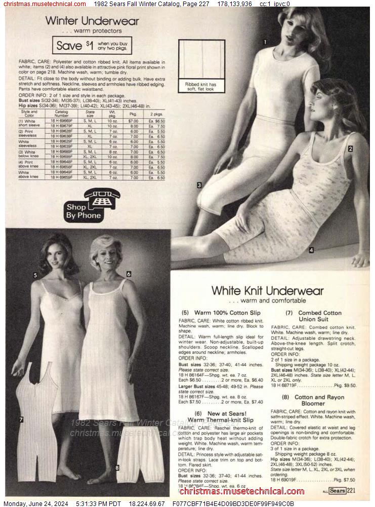 1982 Sears Fall Winter Catalog, Page 227
