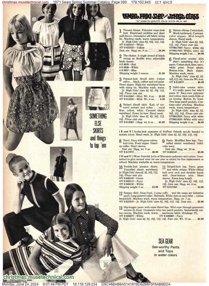 1971 Sears Spring Summer Catalog, Page 380