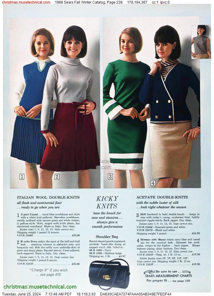 1966 Sears Fall Winter Catalog, Page 238