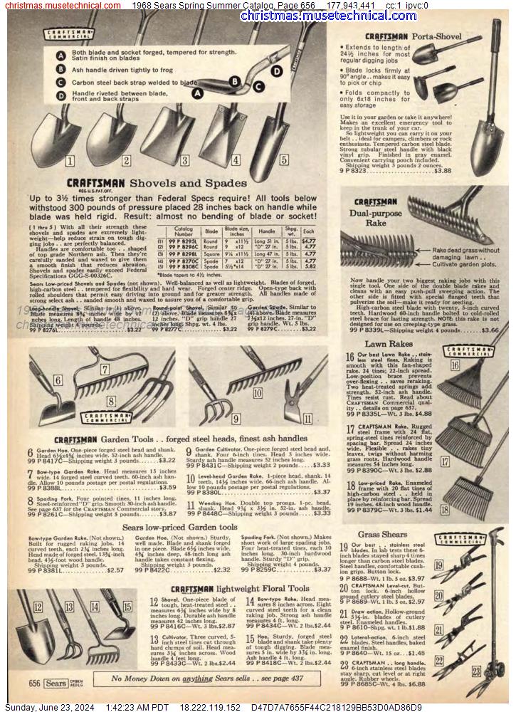 1968 Sears Spring Summer Catalog, Page 656