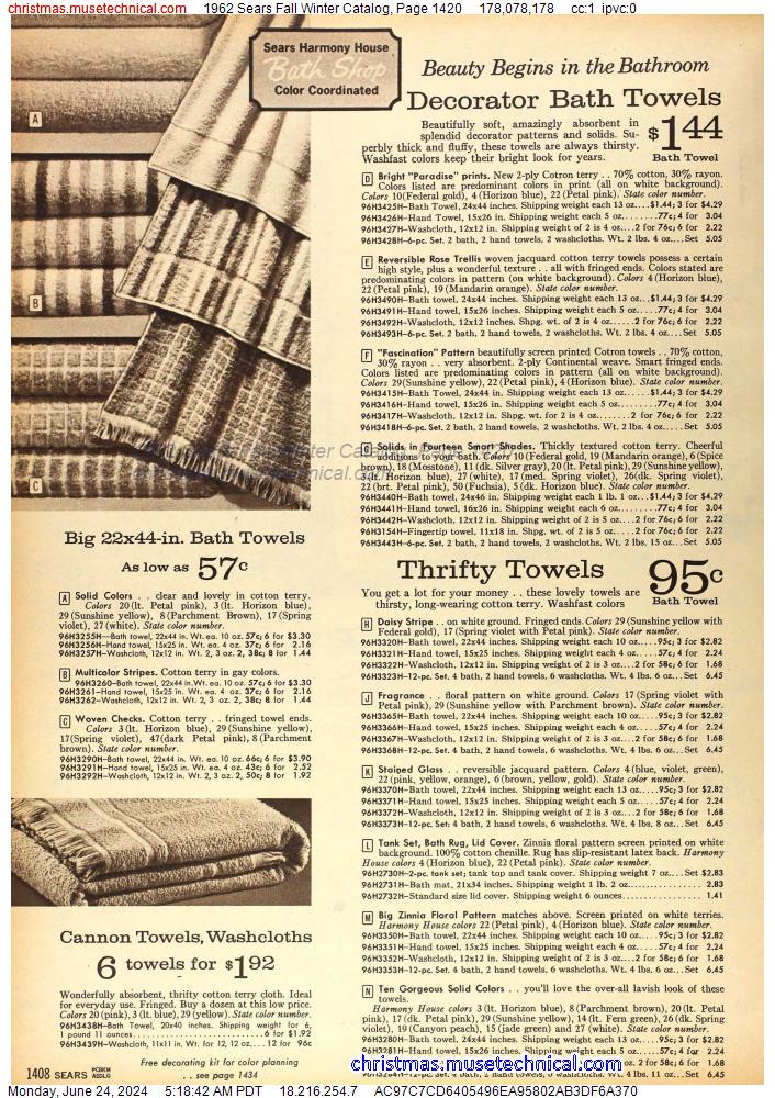 1962 Sears Fall Winter Catalog, Page 1420
