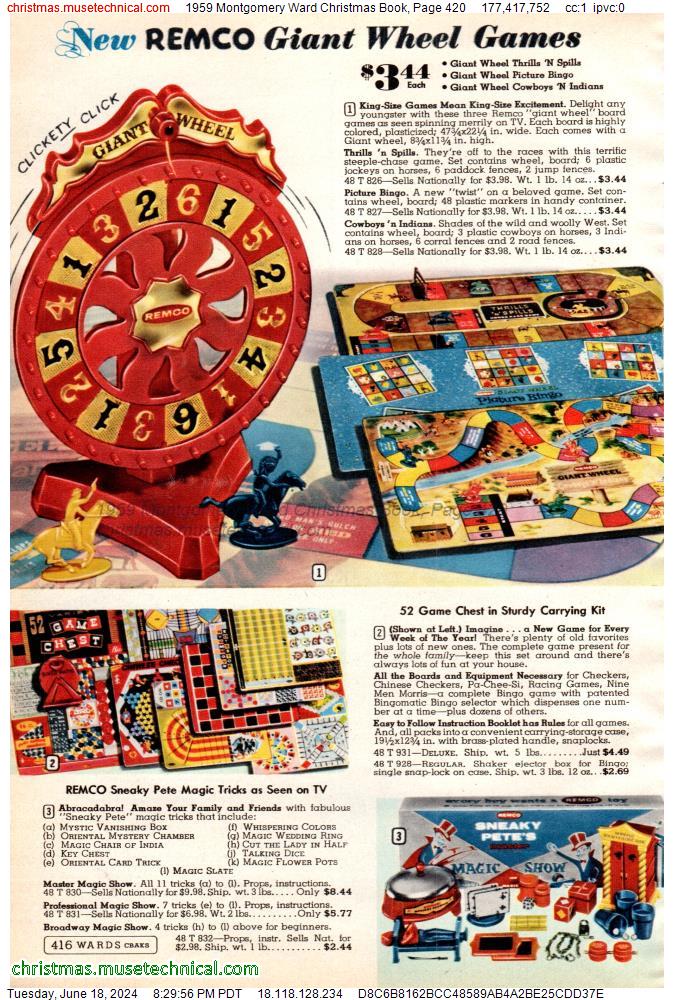 1959 Montgomery Ward Christmas Book, Page 420