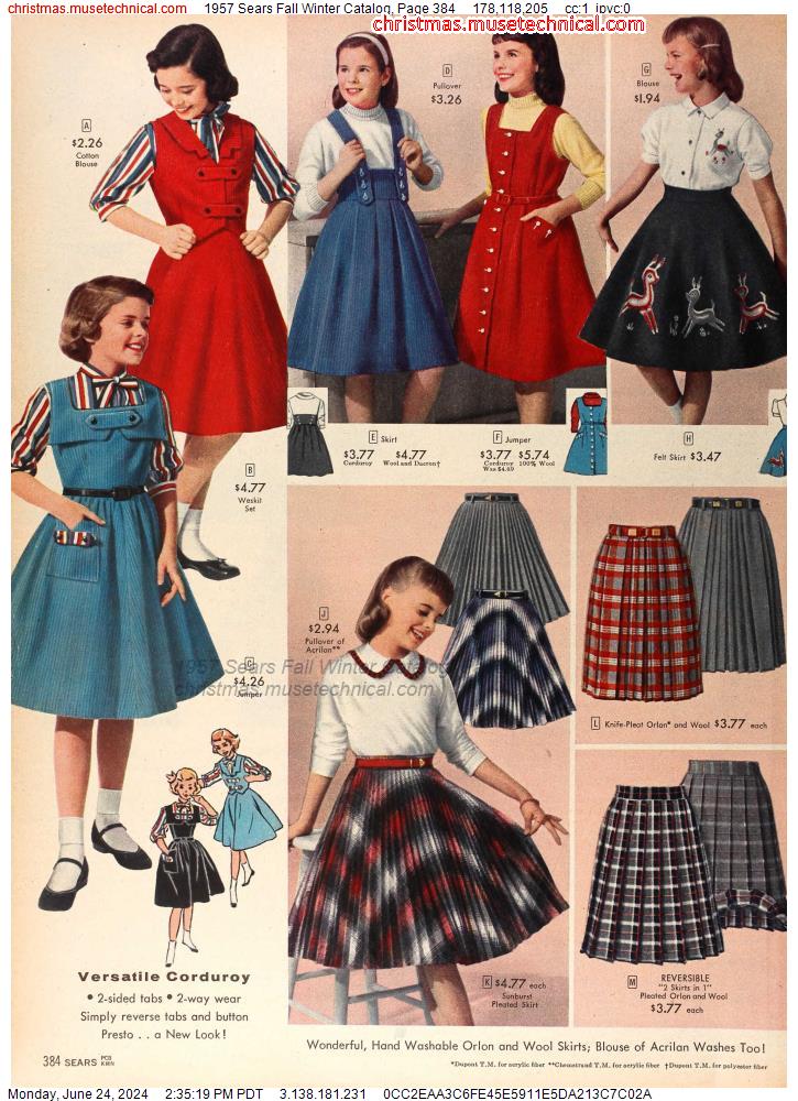 1957 Sears Fall Winter Catalog, Page 384