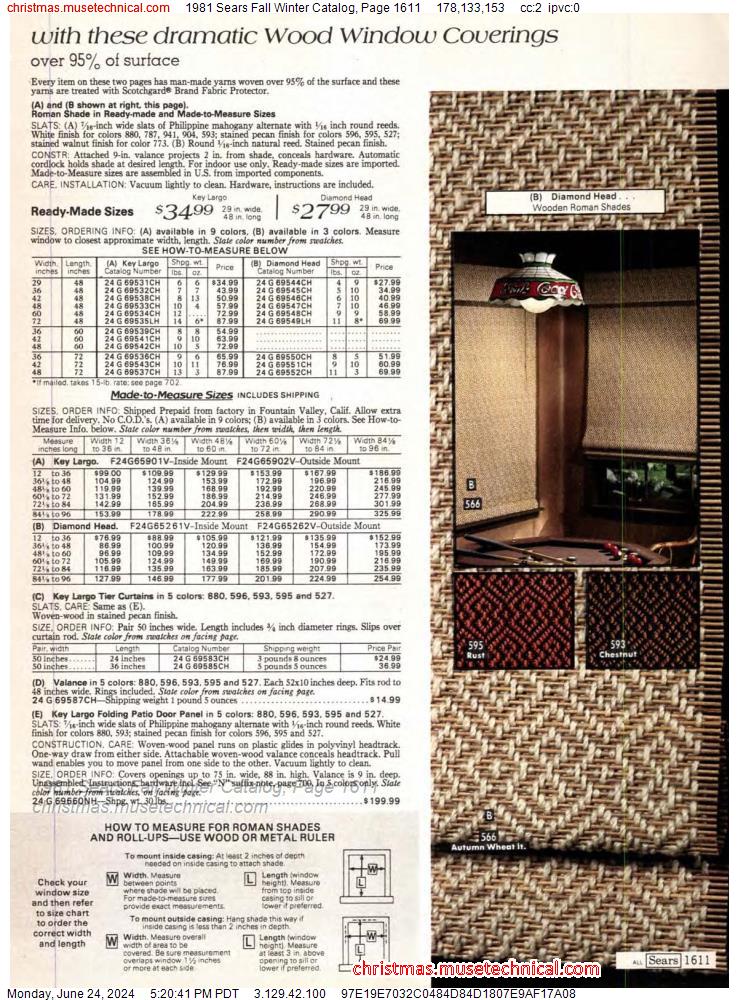 1981 Sears Fall Winter Catalog, Page 1611