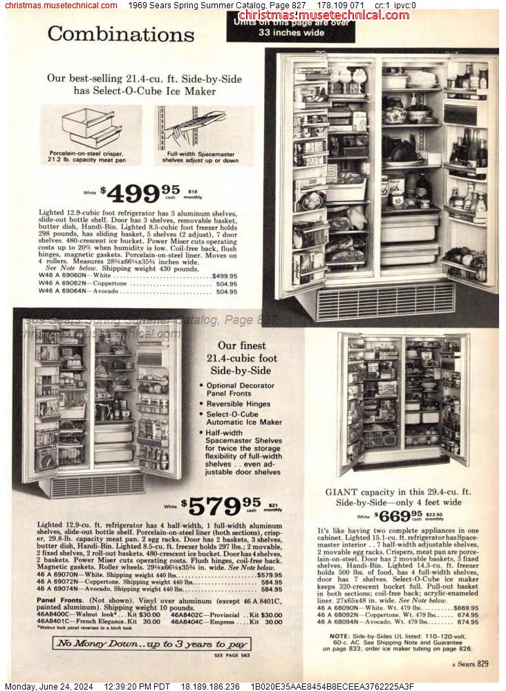 1969 Sears Spring Summer Catalog, Page 827