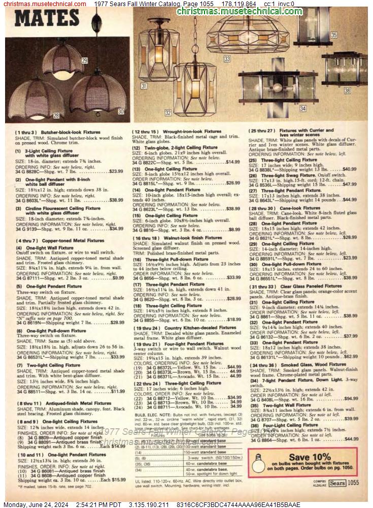 1977 Sears Fall Winter Catalog, Page 1055